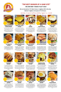 Menu Castle Rock Burgers