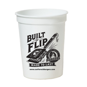 Castle Rock Burgers Built to Flip Stadium Cup White